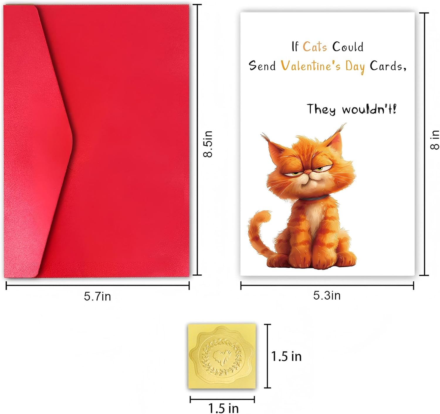 Funny Valentines Day Card for Men Women, Happy Valentine’s Day Card for Boyfriend Girlfriend, If Cats Could Send Valentine’s Day Cards - Image 2