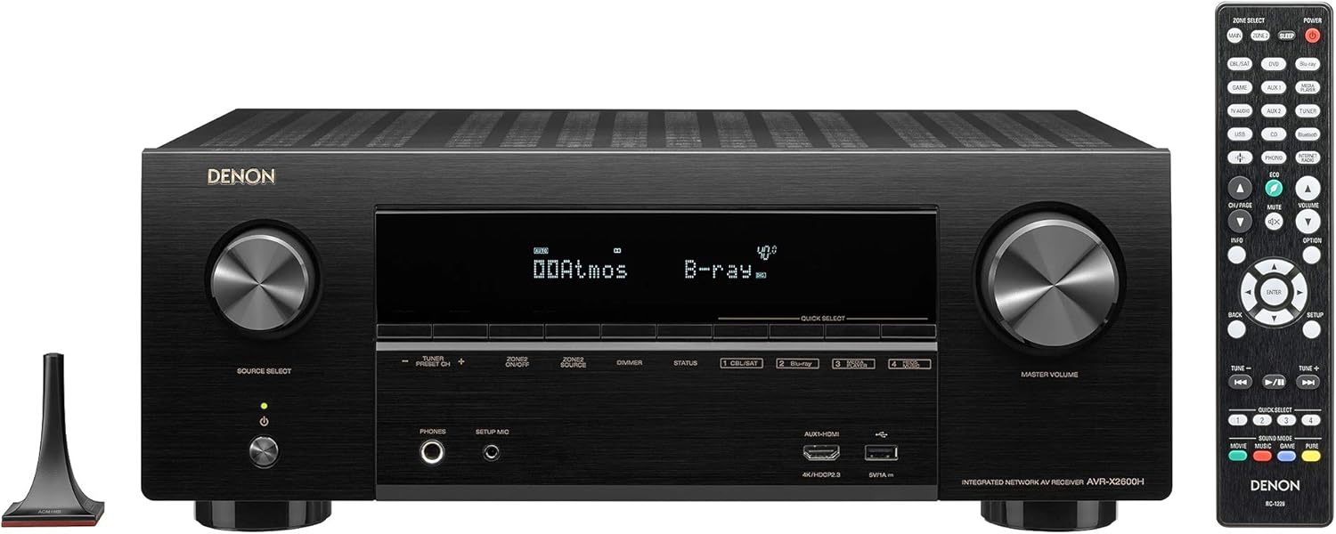 Denon AVR-X2600 AV Surround Receiver front view kalayan remot kontrol anu kalebet.