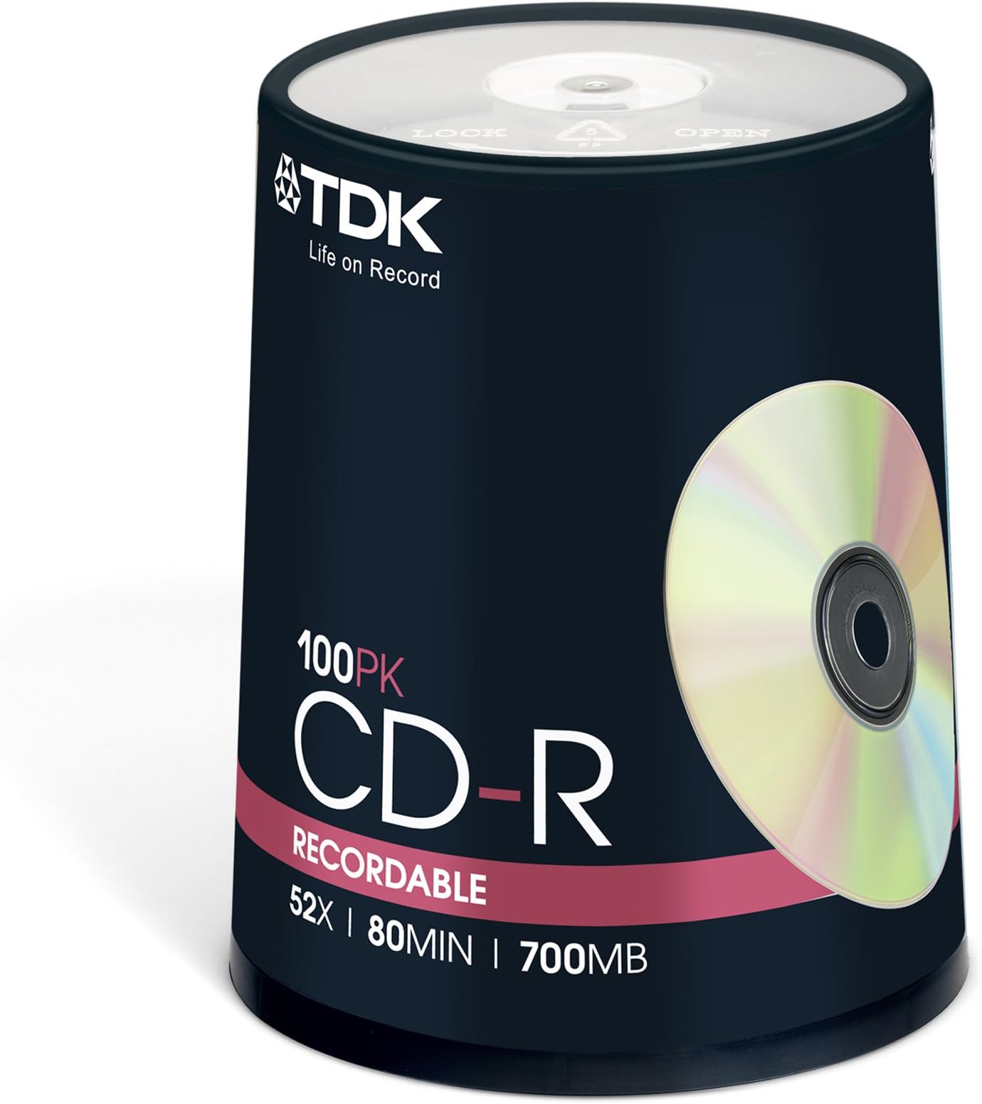 TDK T18773 CDR-80 52x 100 Piece Cakebox