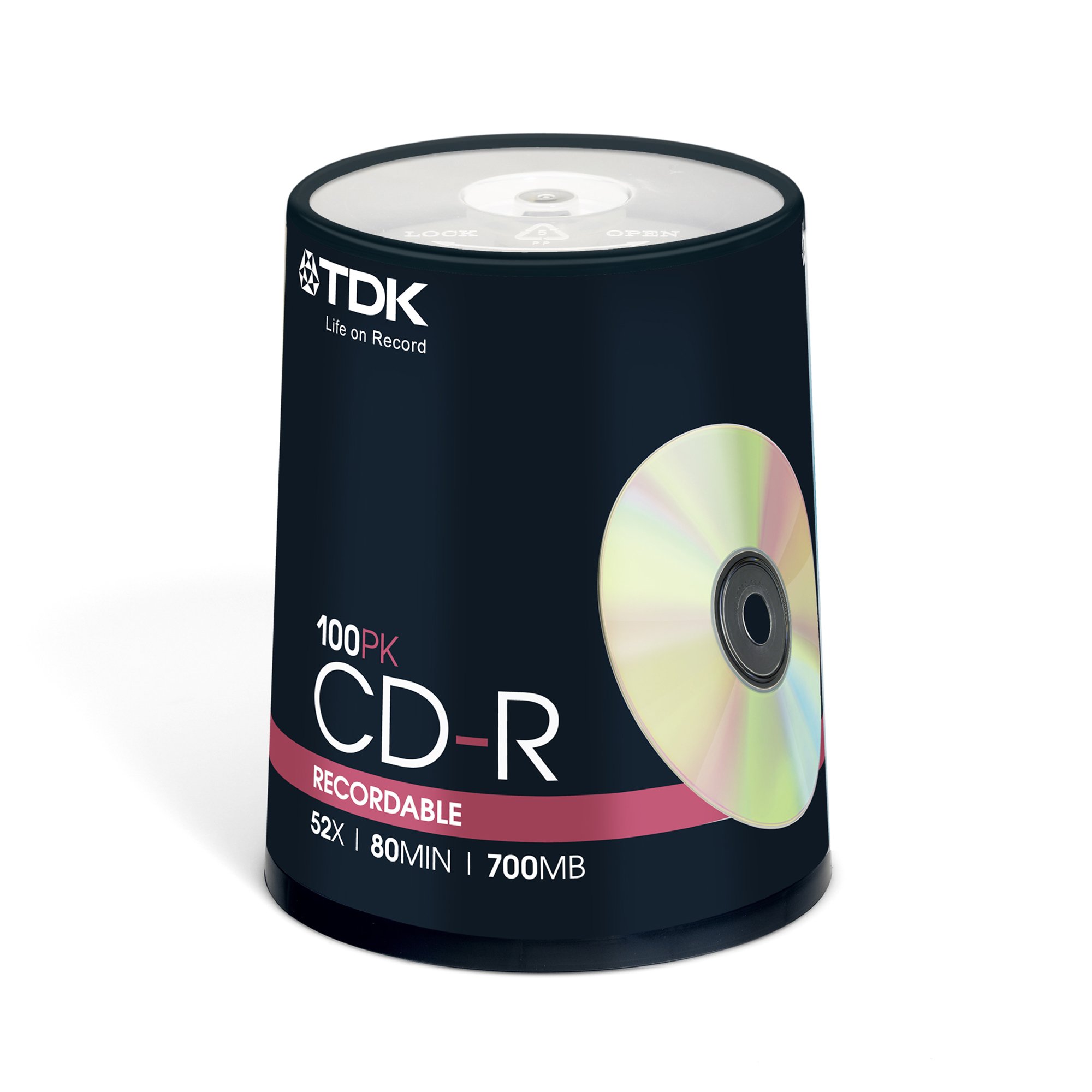 TDK T18773 CDR-80 52x 100 Piece Cakebox