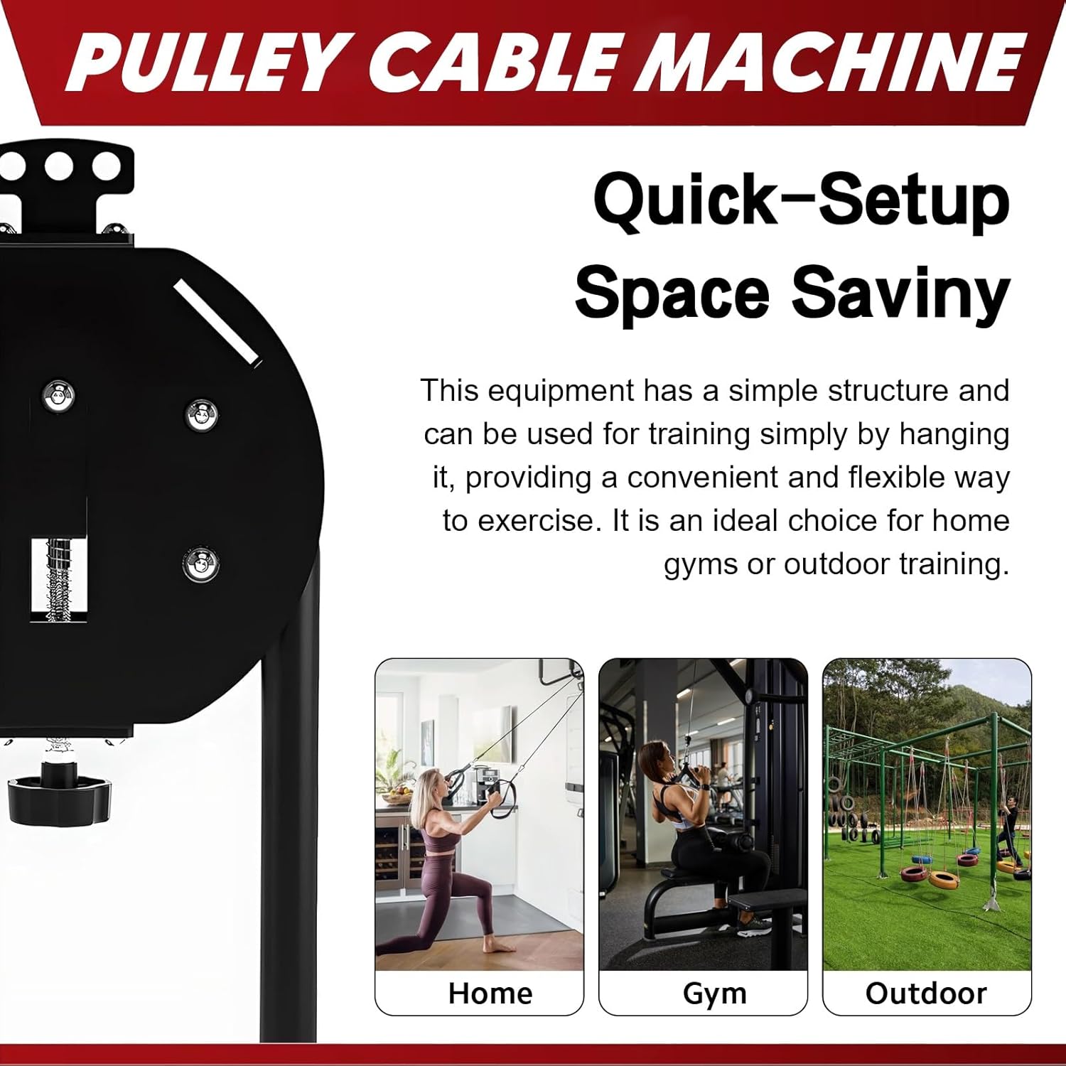Endless Rope Trainer, Pulley Cable Machine System with Adjustable Resistance, Premium Nylon Rope Home Gym Equipment for Grip, Arms, Back, Body Coordination Exercises