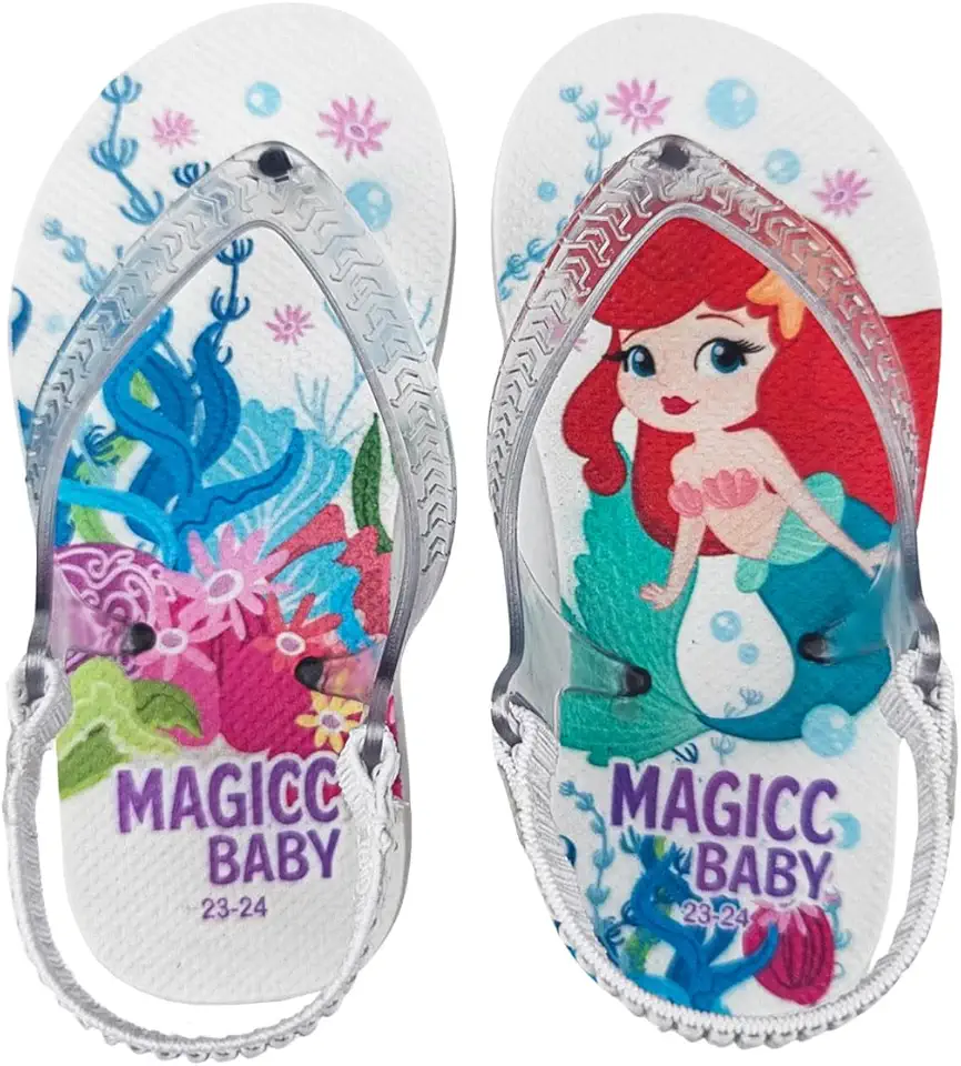 Chinelo Bebê Sandália Infantil Sereia Fofa Bebê Menina Magicc Baby