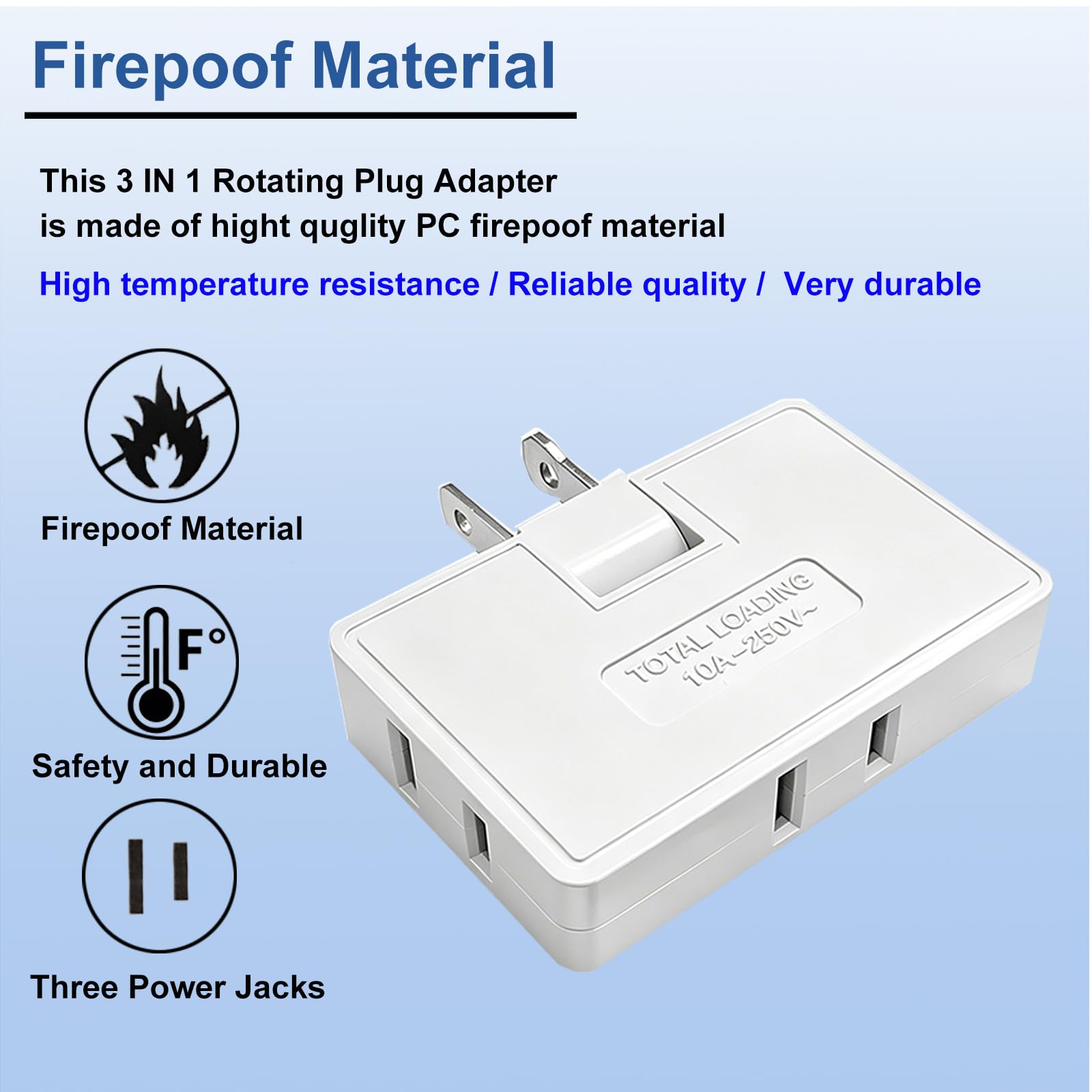 3 Outlet Wall Adapter - Power More Devices! -3 3 Outlet Wall Adapter - Power More Devices! -3