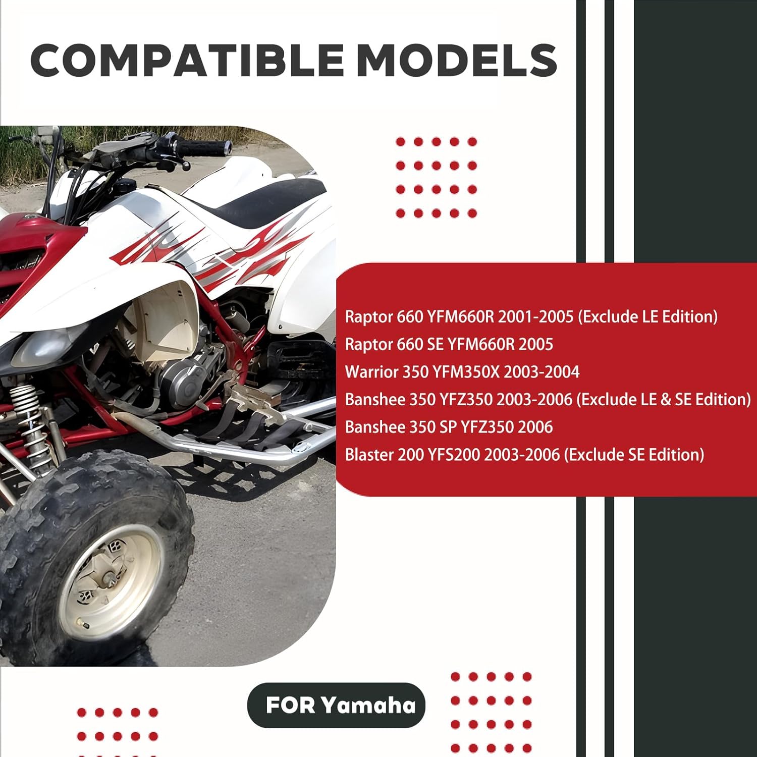 Handlebar & Grips for Yamaha Raptor 660 YFM660R Warrior Banshee 350 YFM350X YFZ350 Blaster 200 YFS200 2001-2006 5LP-26111-20-00