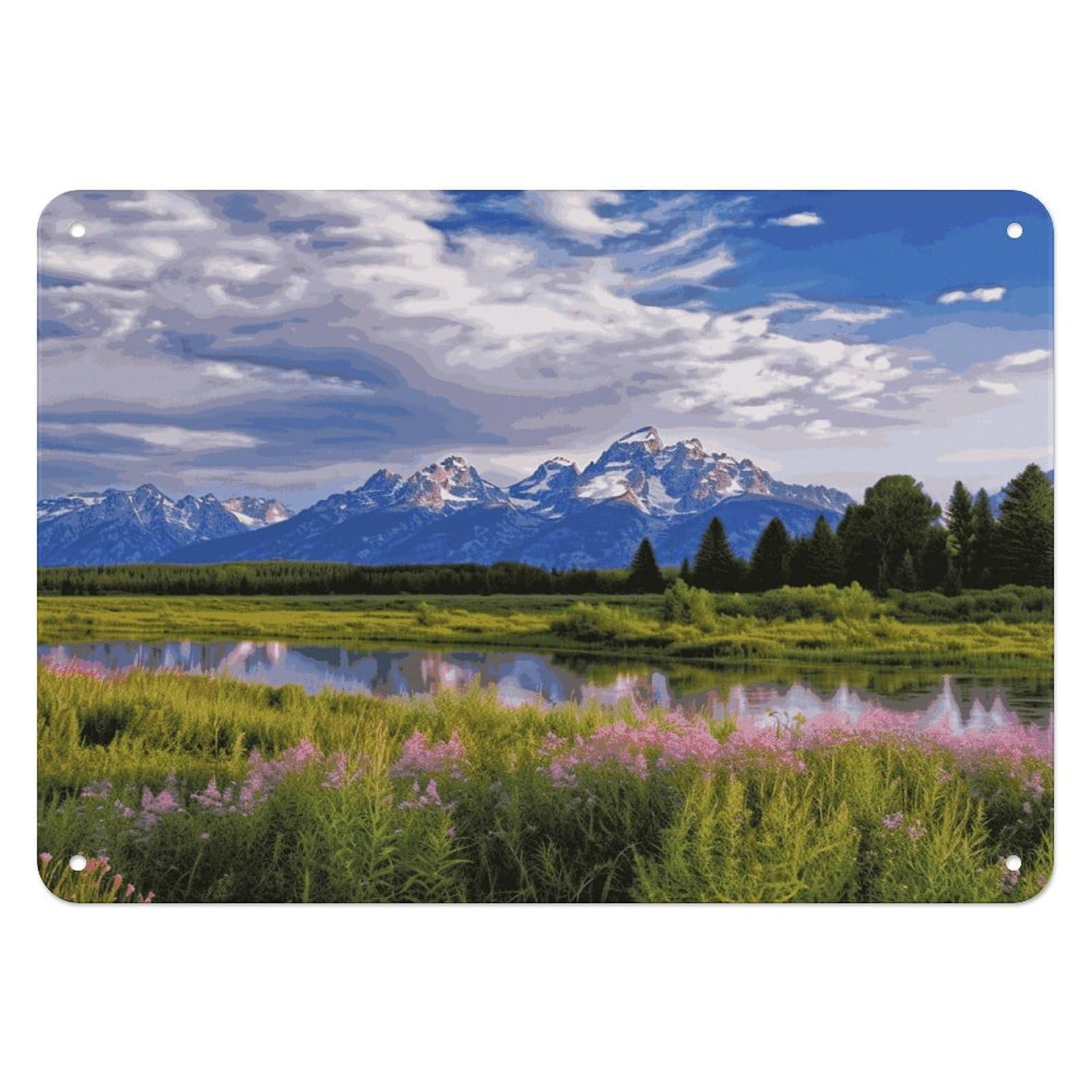 Fekiloot Style Grand Teton National Park Wall Decor Iron Painting Metal Sign