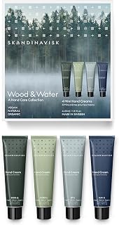 Skandinavisk Wood & Water Giftset of 4 Mini Handcreams. SKOG 'Forest', FJORD, ØY 'Island' and HAV 'Sea'. Vegan Formula, 1 fl. oz. x 4