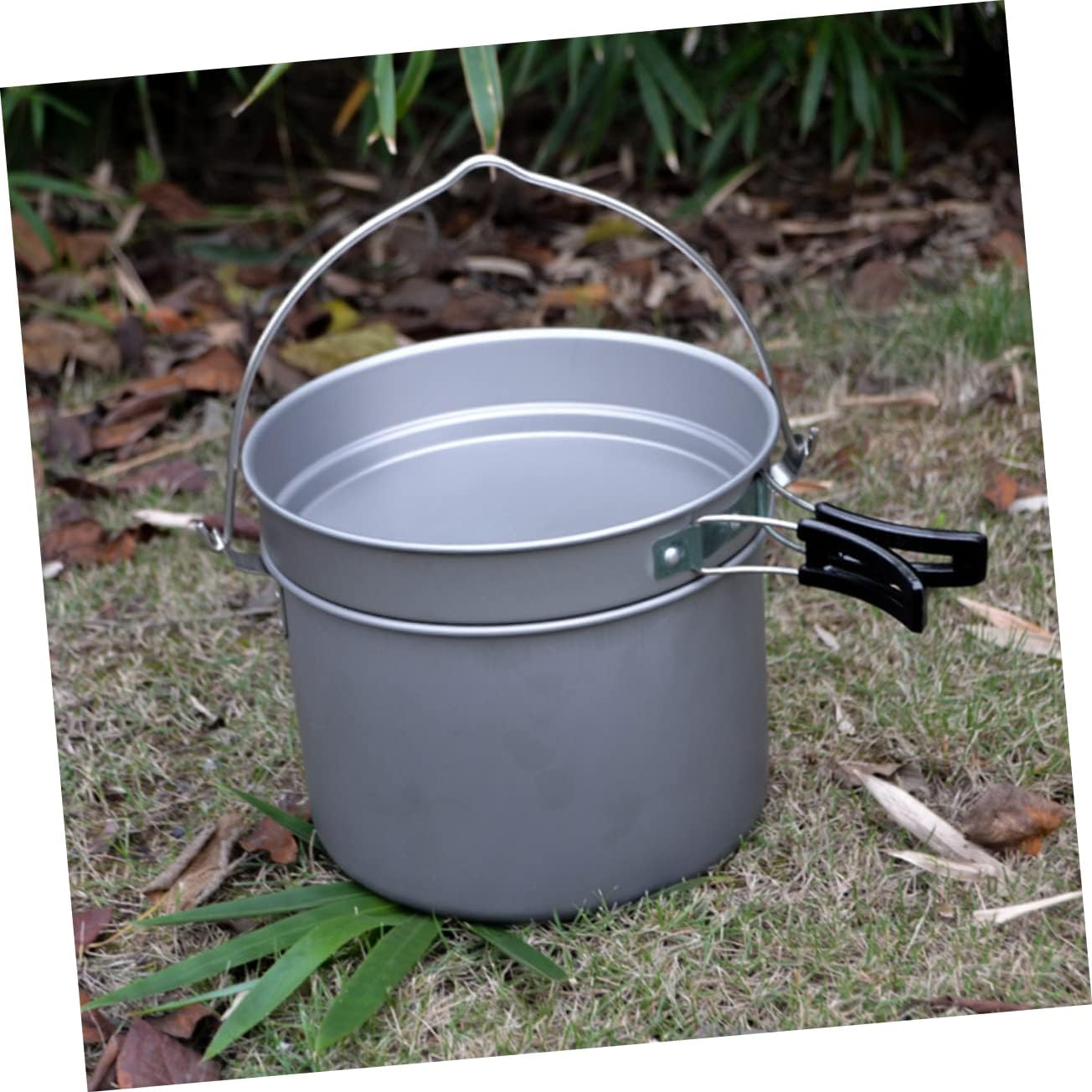 1set Portable Outdoor Camping Cookware Set for People Lightweight Non-Stick Aluminum Pots and Pans for Picnics and Outdoor Cooking
