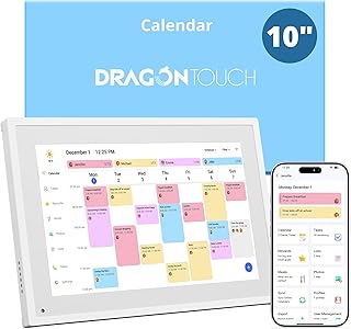 Dragon Touch Calendar, 10.1″ Digital Calendar, Gift for Busy Families Scheduling, 2026 Family Wall Planner, 1080P Full HD …