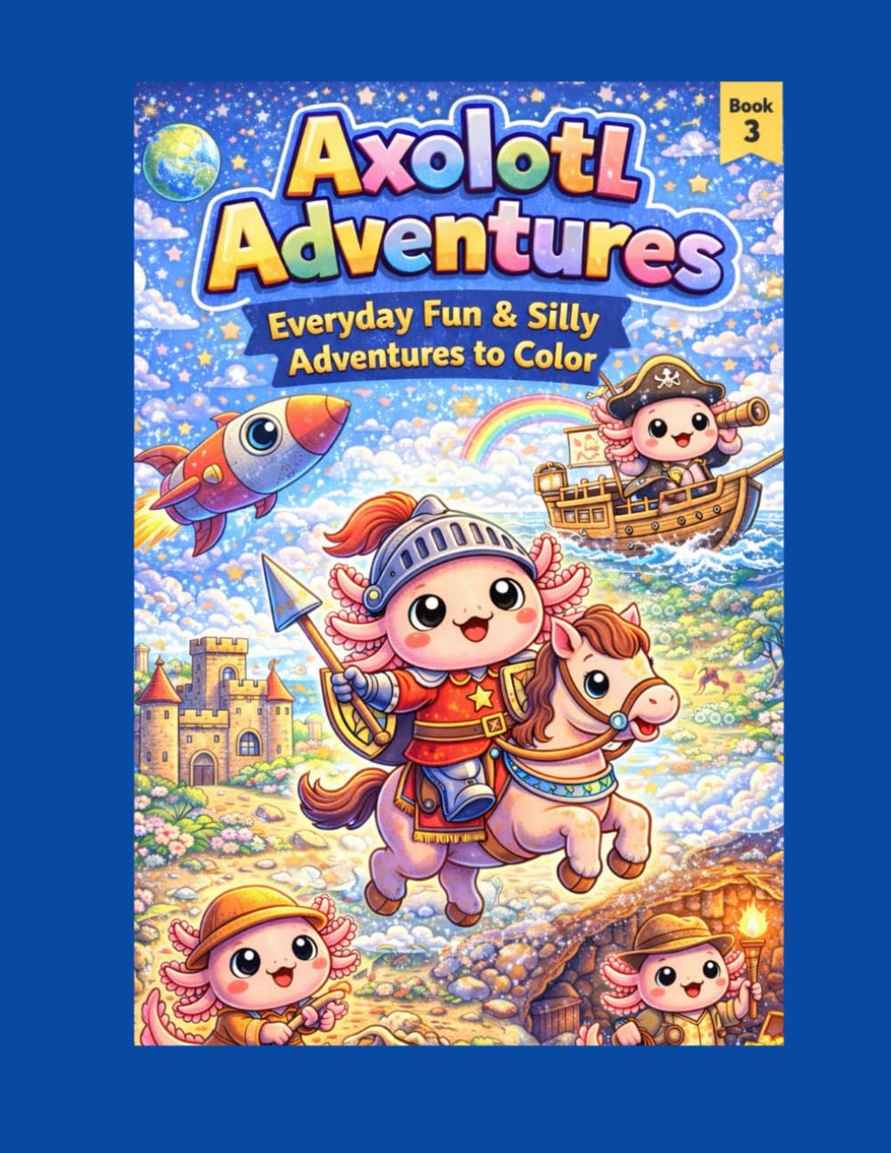 Axolotl Adventures: Everyday Fun & Silly Adventures to Color: A Super Cute Coloring Book Full of Playful Fun, Imagination & Smiles