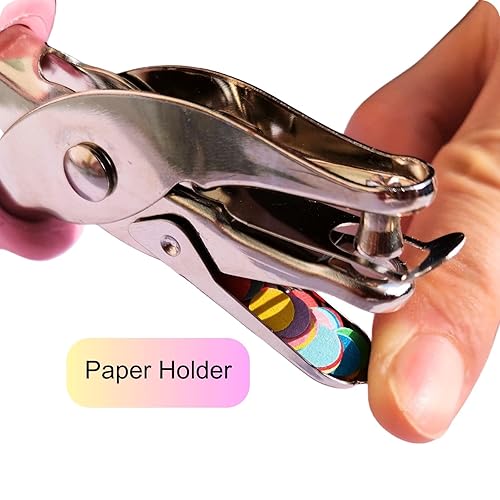 Miniatura 5 de 2 perforadoras de un solo agujero, perforadoras de papel de 14 pulgadas con asas de agarre suave, un perforador para niños y adultos, perforador