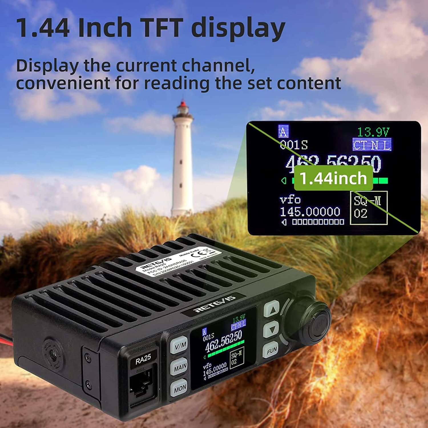 Retevis RA25 GMRS Mobile Radio LCD Display with Microphone for Farm Combine（1 Pack） and RB26 GMRS Long Range Walkie Talkies 2000mAh Rechargeable Flashlight for Ranch Bundle（2 Pack）