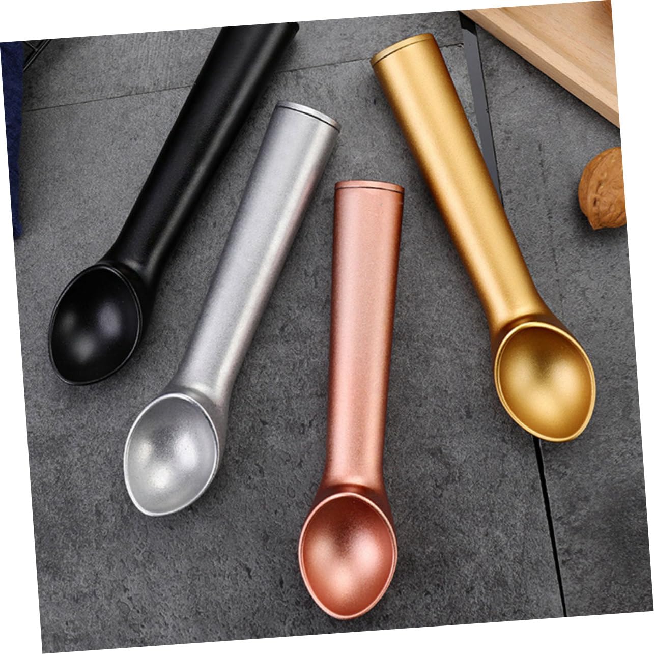 Ipetboom 4pièces Lot de Cuillères à Glace Cuillères à Fruits Simples et Élégantes pour Usage Domestique et Professionnel