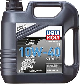 Liqui Moly 4T 10W-40 Street Fully Synthetic Motorcycle Oil 4-Liter - High-Performance 4-Stroke Engine Protection