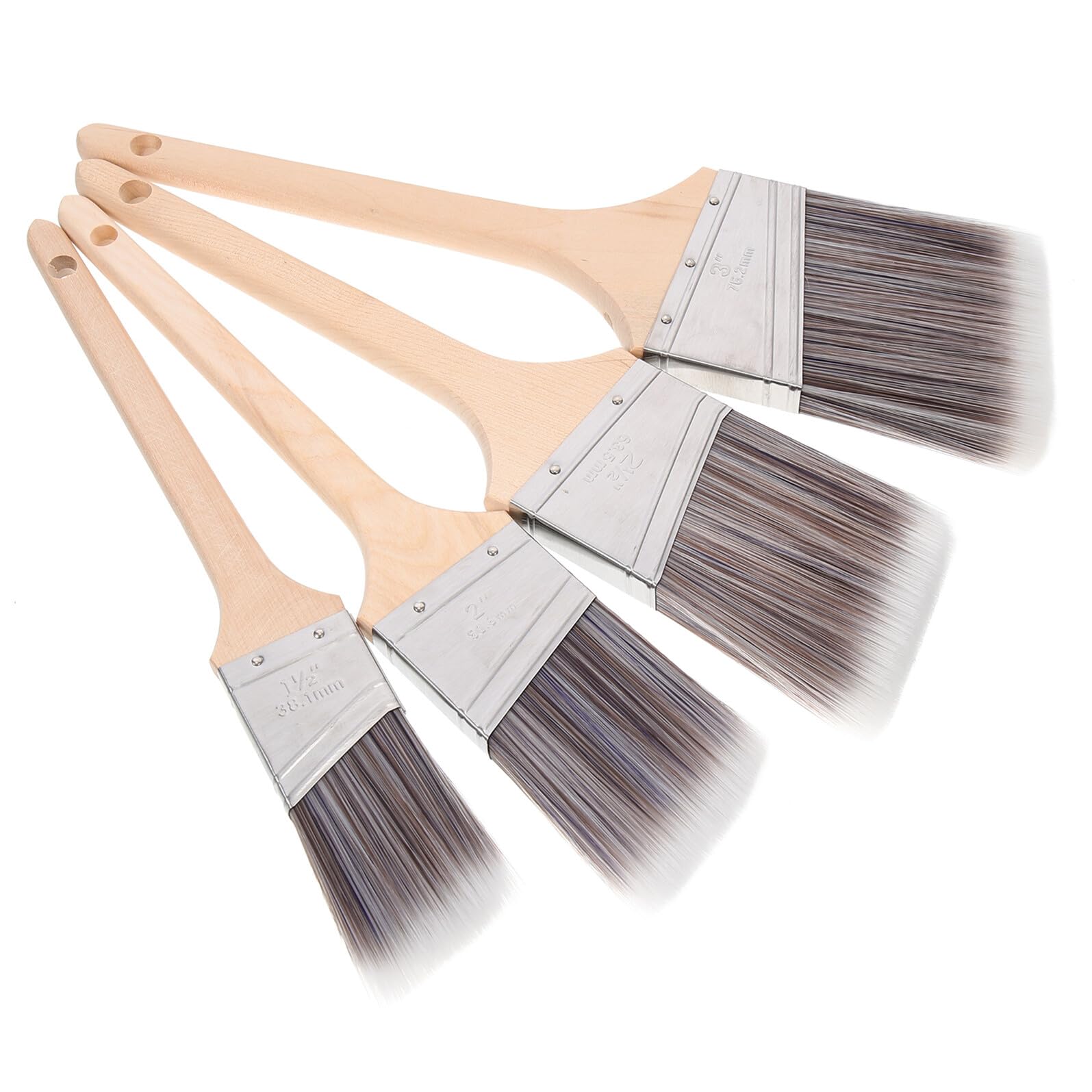 4 Stück Pinselset für Ölgemälde mit Holzgriff und Chemischer Faser Praktisch für Feine Details für Künstler und Aquarellmalerei