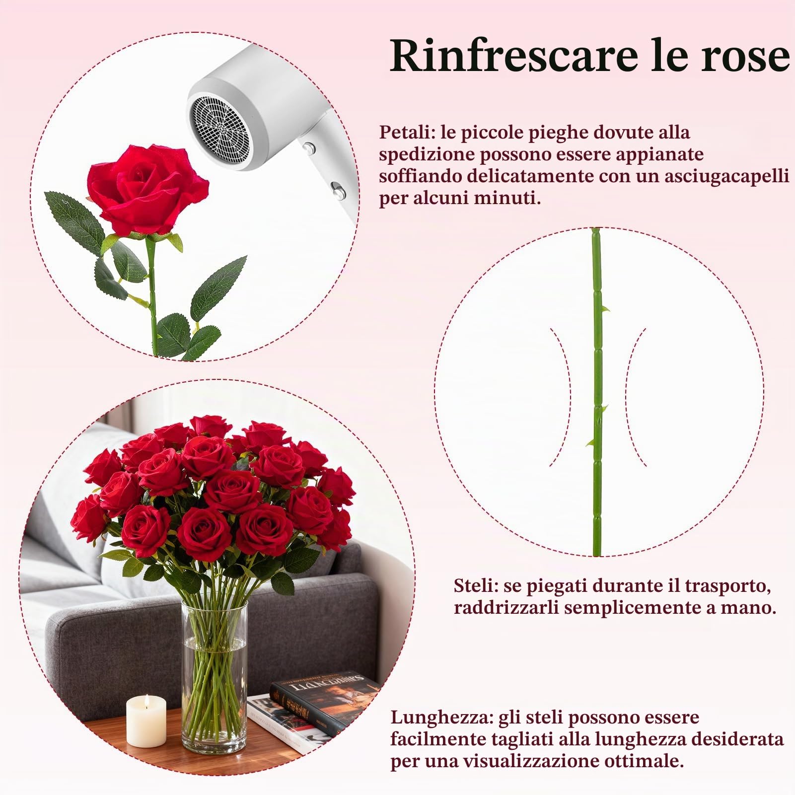 50 pezzi di rose artificiali rosse, singole a stelo lungo rosso scuro, rose artificiali realistiche per decorazioni nuziali, bouquet da sposa, proposte di matrimonio, feste di complea