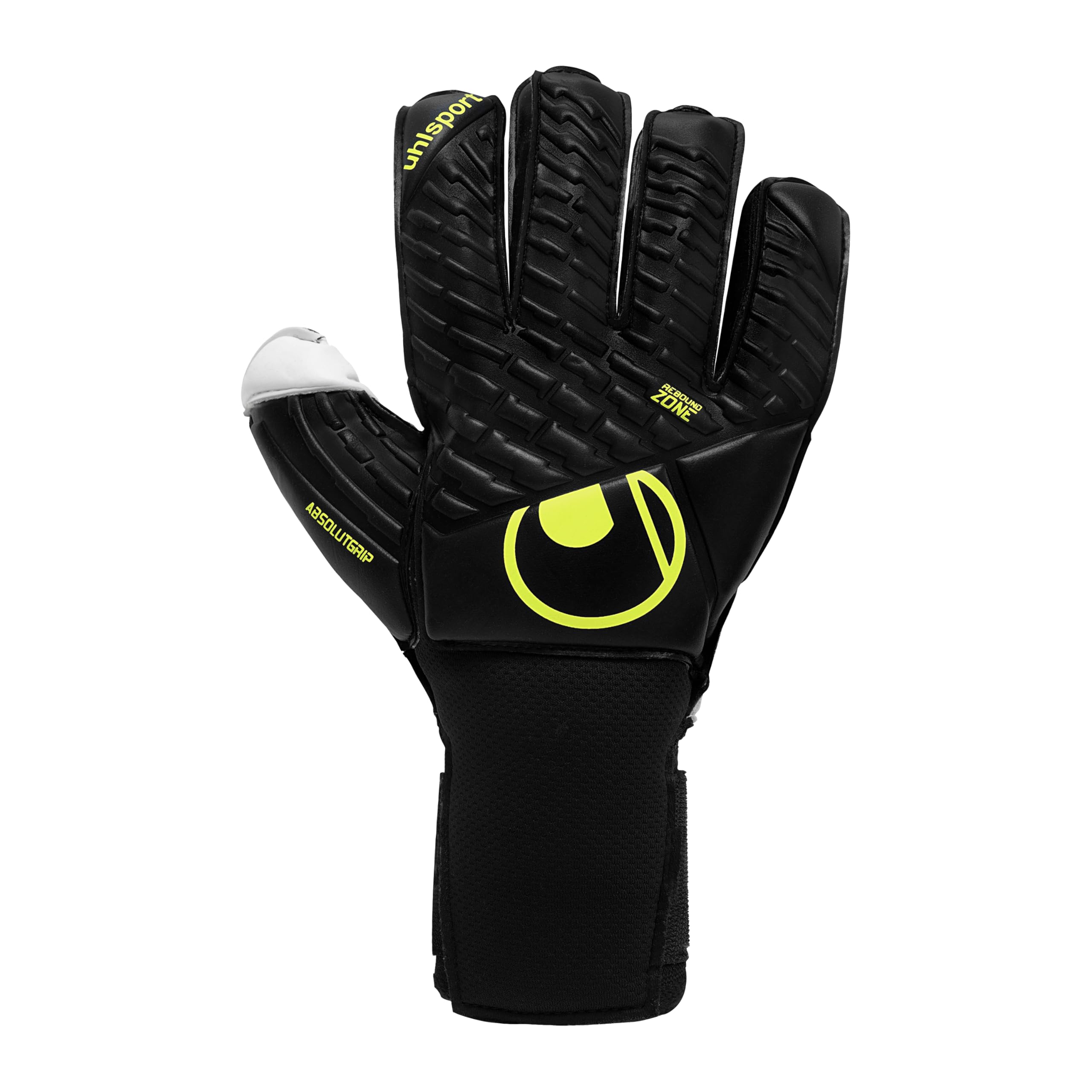 uhlsport Absolutgrip Flex Frame Carbon Guanti da portiere da calcio: guanti da portiere professionali con protezione per le dita, presa e stabilità