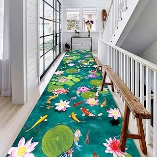 HE TUI Tappeto per Corridoio con Schienale Antiscivolo, Design Stagno in 3D Tappeto Molto Lungo per Ingresso su Scala Cucina Soggiorno, Tagliabile/Lavabile,120x 100cm