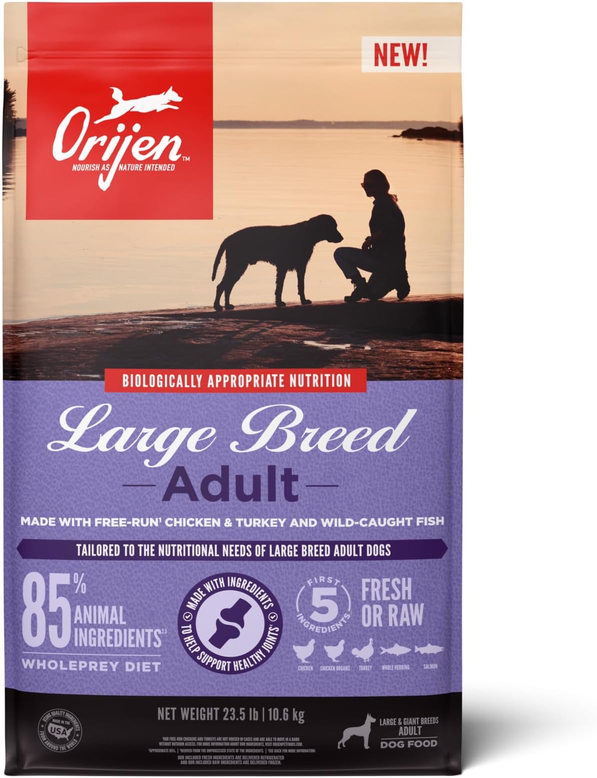 Grain Free High Protein Dry Dog Food Large Breed Adult Recipe 23.5lb Bag