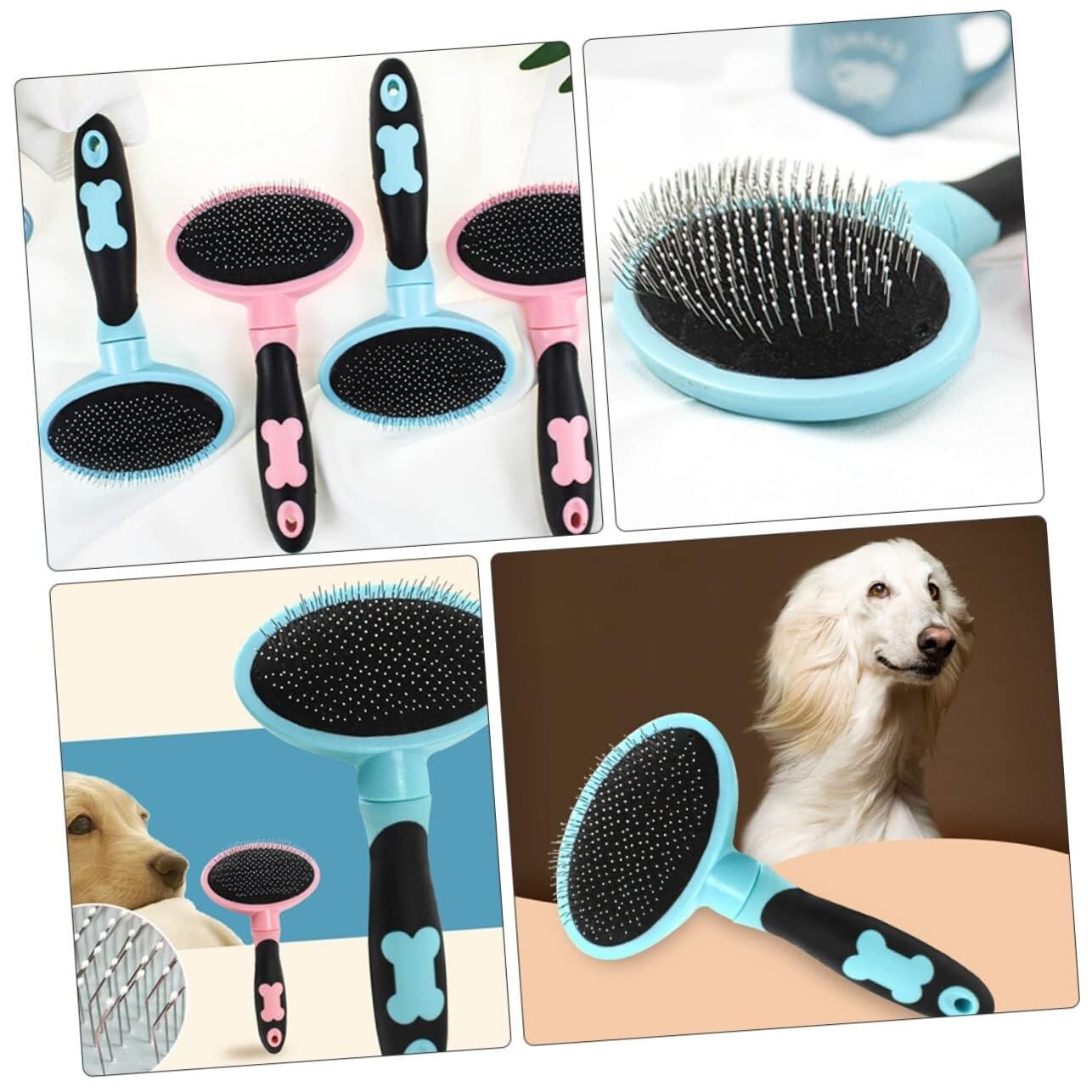 POLGDW 2 szt. Pet Petg Cat Comb Brush Pet Comb Cat Hair Brush Pet Hair Dog Brush dla zwierząt domowych szczotka do masażu Grzebień do podszerstka dla kota Narzędzia kosmetyczne Szczotka parowa dla kot