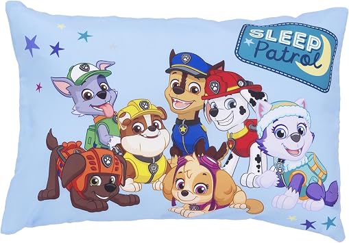 Moripilo Paw Patrol Pillow Case, Soft Peach Skin, Junior Size, Kids, Blue, 13.8 x 19.7 inches 35 x 50 cm, Plush Toy, Cover, Zipper, Washable, Small, Cute, Character Pillow Morisita