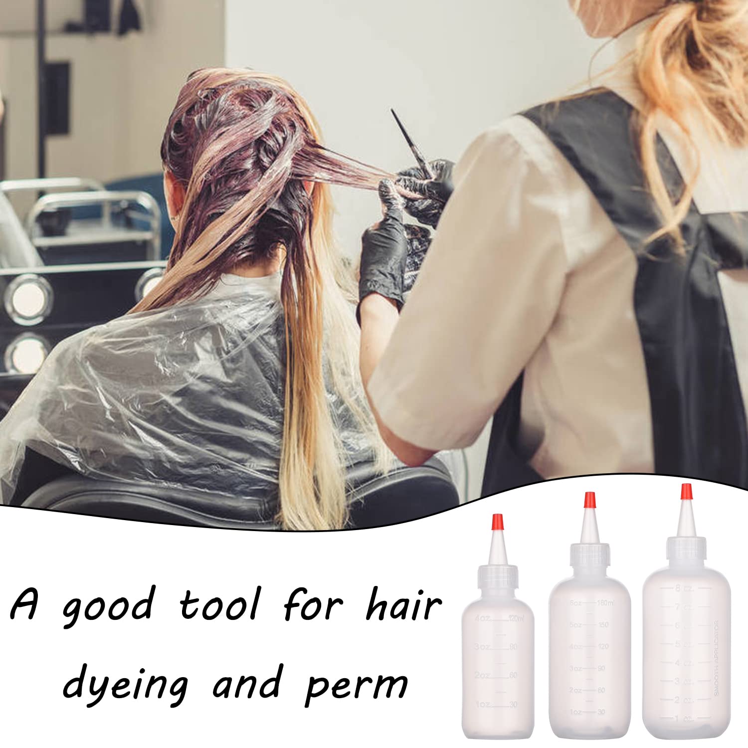Applikator-Flaschen Mit Spitze – 3 Stück, 180 Ml, Mit Skala, Für Haaröl, Farbe, DIY