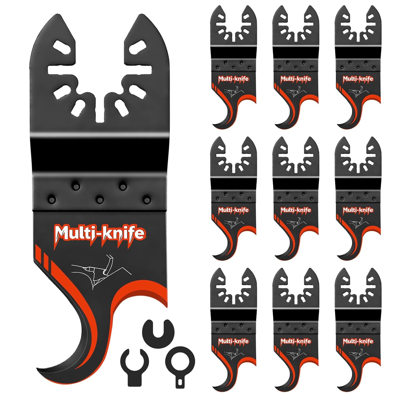 AIFICUT 10 PCS Oscillating Multi Tool Hook Knife Blade for Carpet Roof Shingles Soft Materials Universal Oscillating Tool Accessory Compatible with DeWalt Makita Milwaukee and More