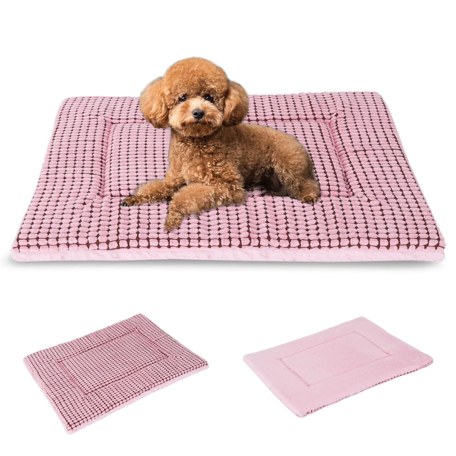 BVAGSS Cuscino per Cane Reversibile, Ultra Morbido Materassino Lavabile, Ortopedico Letto per cani Cuscino Cane Memory Foam Suave y Cálido XH079 (60x45x4cm,Pink)