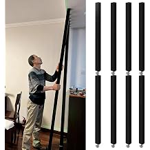 Wood Slat Floor-to-Ceiling Divider Post, 79-118 Inch Height Customizable for Loft Porch Coffee Shop Residence, Corridor Stairwell Foyer Ornament8-Pack,Height-98in