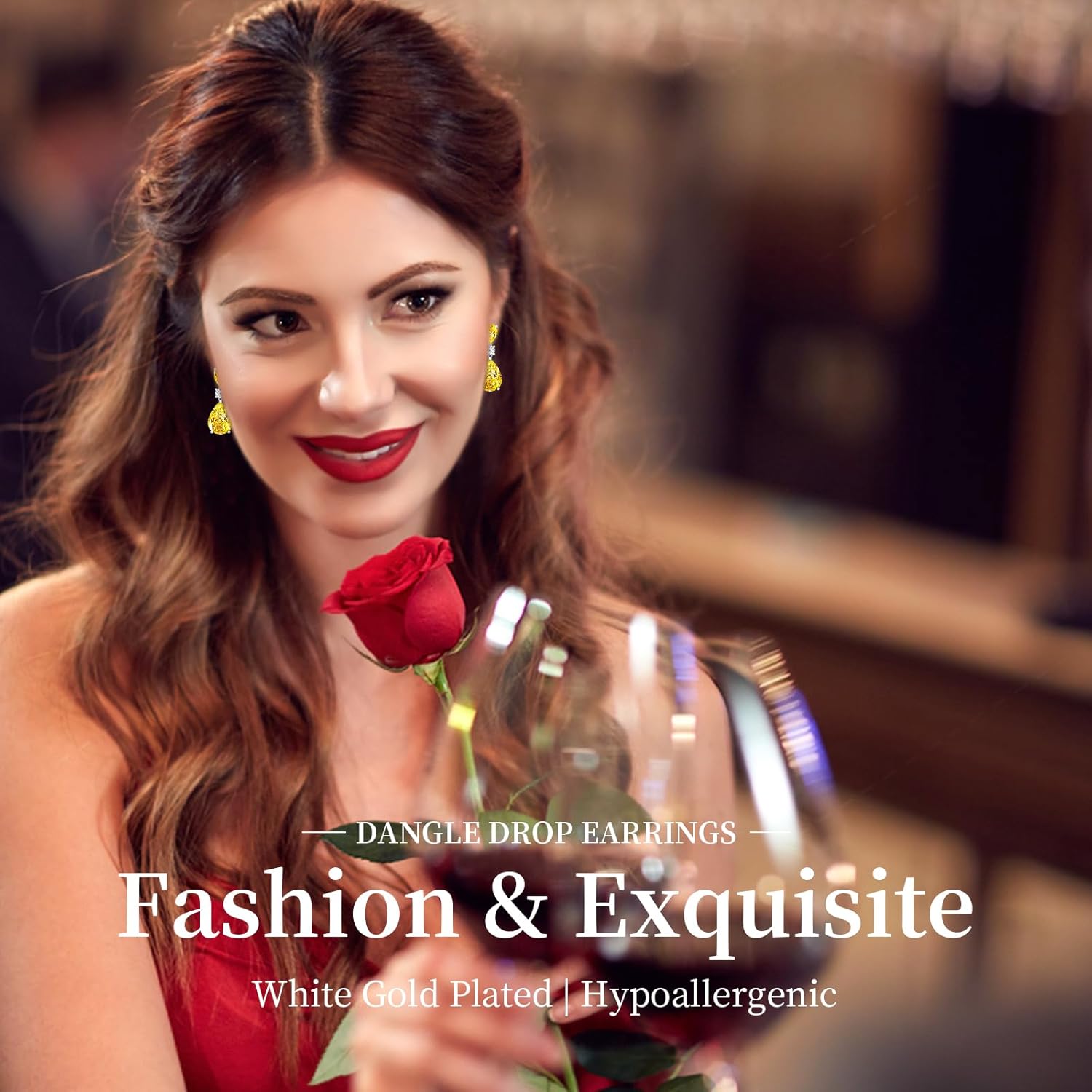 AINUOSHI Large Dangle Earrings for Women, Lab Simulated Diamond, Cushion/Oval/Heart/Cut Drop Dangle, 925 Sterling Silver, Hypoallergenic, Birthday Christmas Gift for her, Jewelry Box Packed