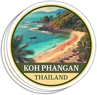KOH Phangan Thailand Sticker, KOH Phangan Thailand Souvenir Gift for Tourist, Travel Decoration, Luggage Travel Destination Sticker