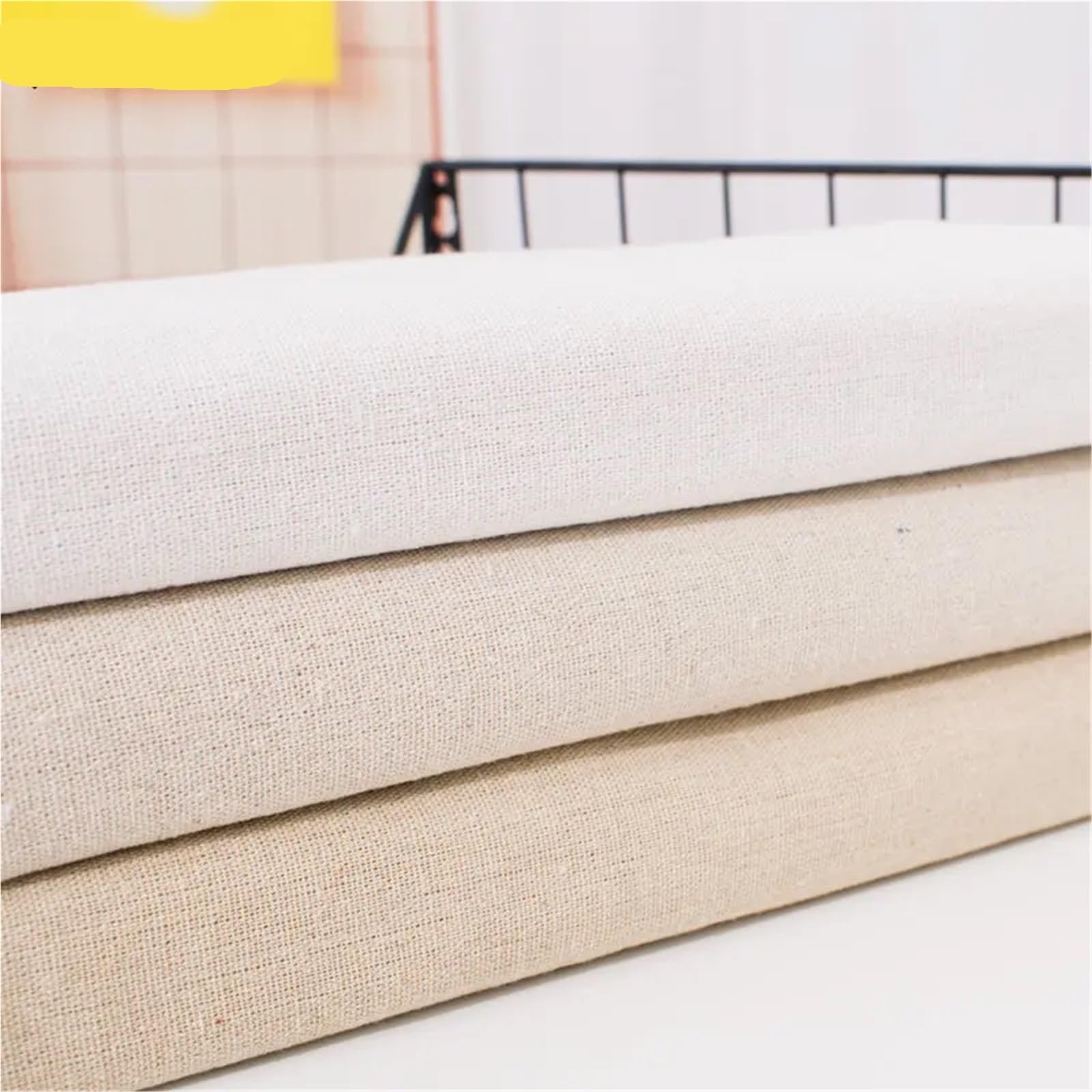 Tela de lino en rollo Tejido De Lino Y Algodón 0,5 M/1M/2M | For mesa, sofá, cortinas, decoración, material de costura DIY(1,200x150cm-pre cut)