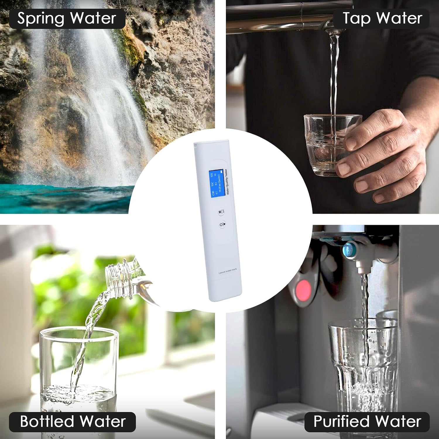 Water Quality Tester TDS Mater, 6 in 1 Digital Water Tester,COD/TOC/TDS/UV275/EC/Temp Water Quality Tester for Drinking Water, Well, Tap, Purified