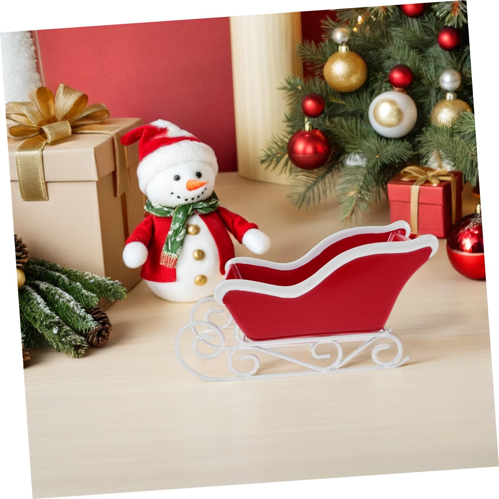 BESTYASH Slitta di Babbo Natale Decorativa Ornamentale per Festa Centrotavola Natalizio Slitta Natalizia Fai da Te Decorazione Interna
