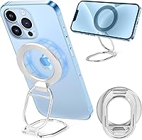 Vista 10 de MINDSKY Soporte magnético de doble cara para teléfono celular, soporte de agarre compatible con fundas Magsafe Series iPhone 12, 13, 14, 15