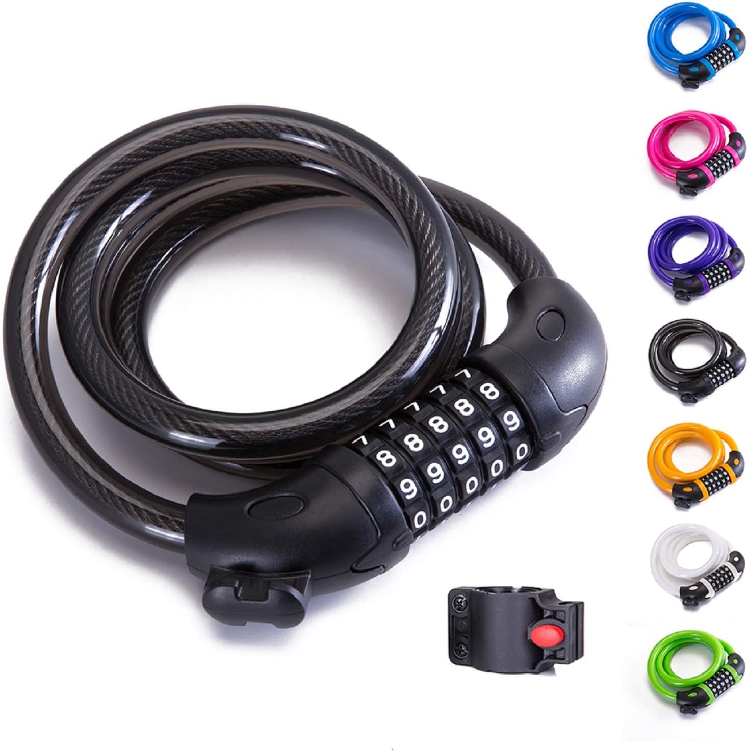Bike Lock Bicycle Lock Chain ，5-Digit Combination Lock Core Steel Wire Bike Lock Security&Portable Bicycle Locks