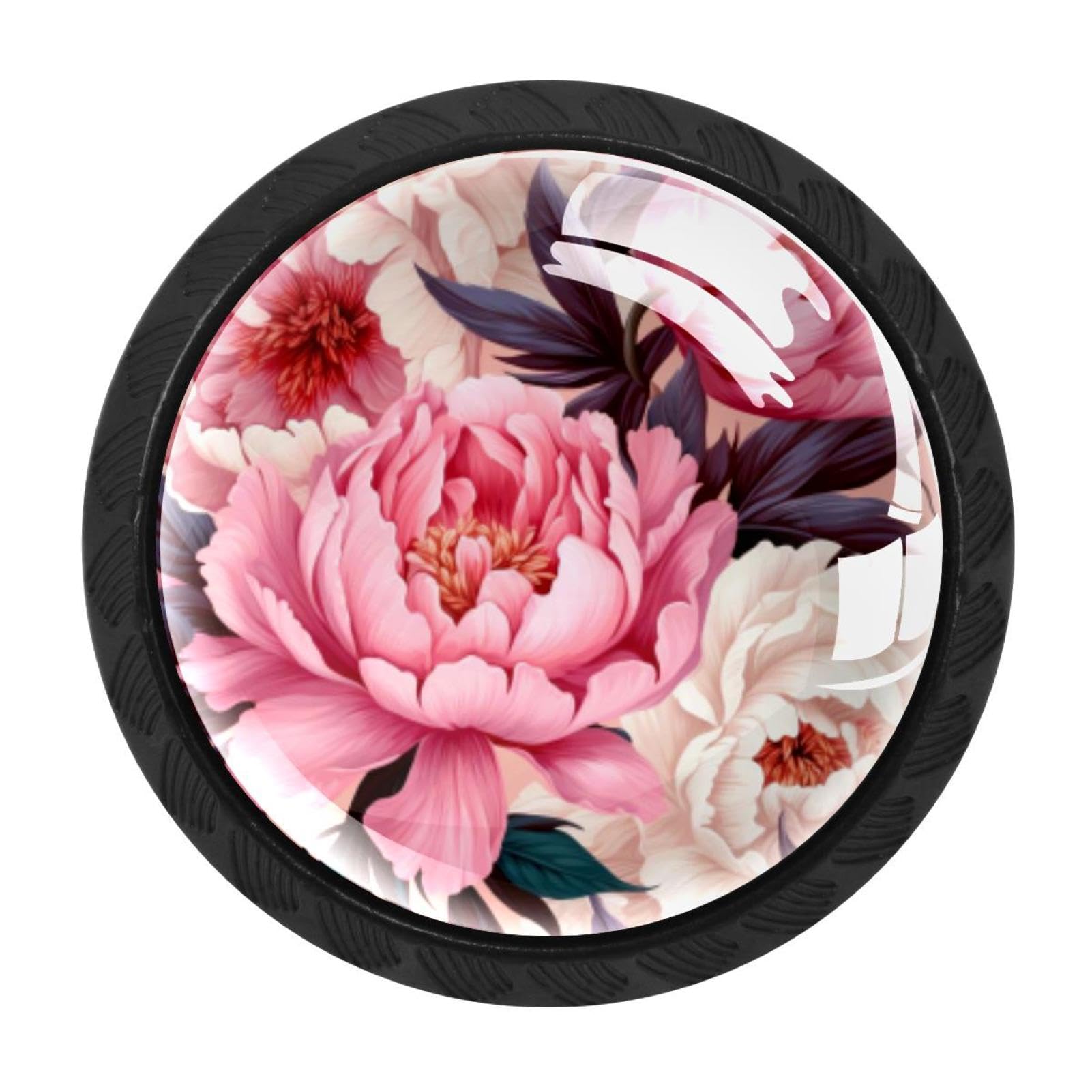 CHENZZZZ 4 Pack Peony Kitchen Cabinet Knobs Drawer Knobs Door Dresser Handles for Personalized Gifts Great for Any Occasion