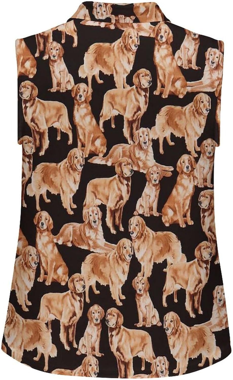 Cute Gold Retriever Dog Women's Golf Shirt Sleeveless Polo Shirts Tank Tops Blouses Tennis T-Shirts Casual