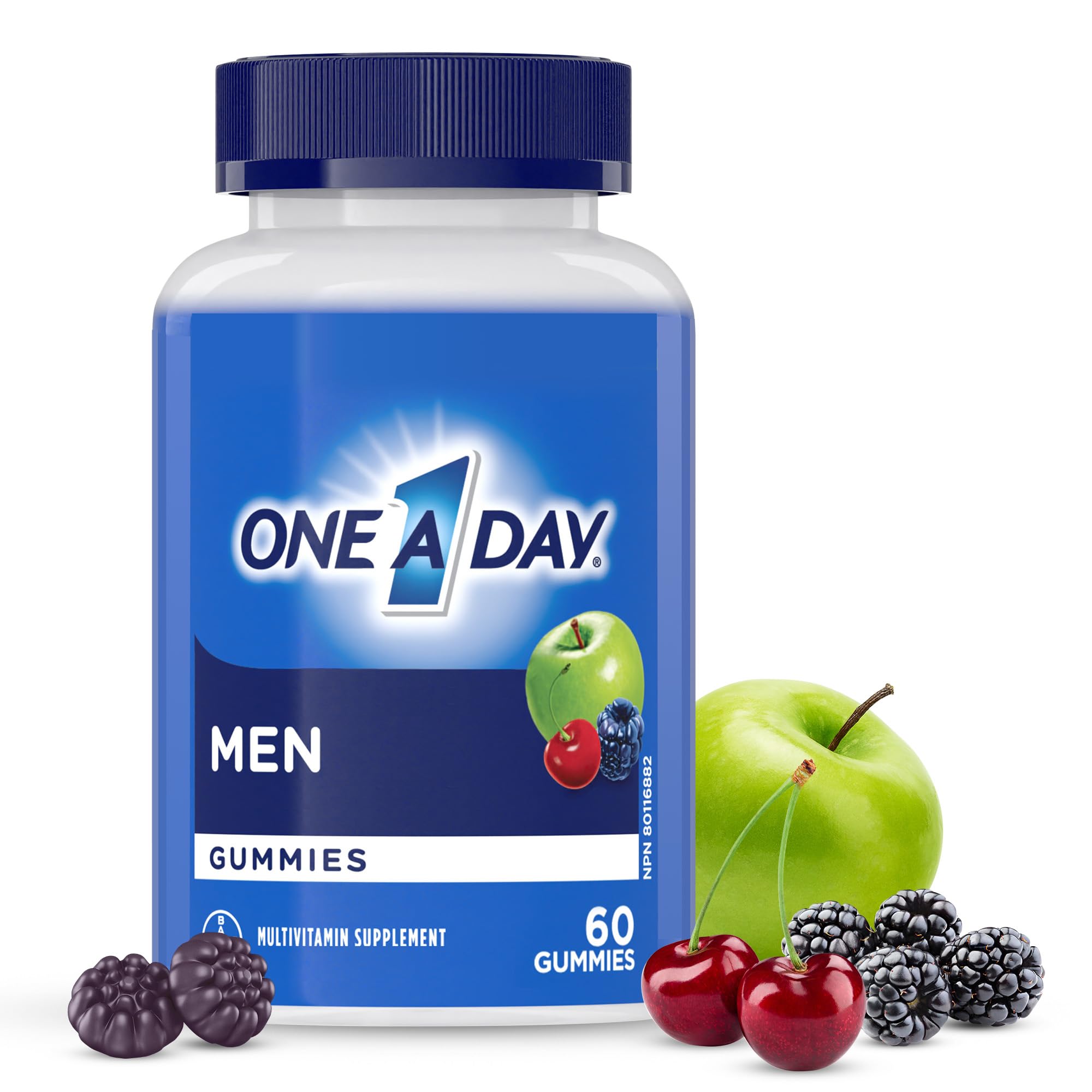 One A Day Men's Multivitamin Gummies - Daily Gummy Vitamins For Men With Vitamin A, C, D, Zinc For Immune And Bone Health, Biotin For Energy Metabolism, Vitamin E, Selenium Antioxidants, 60 Gummies