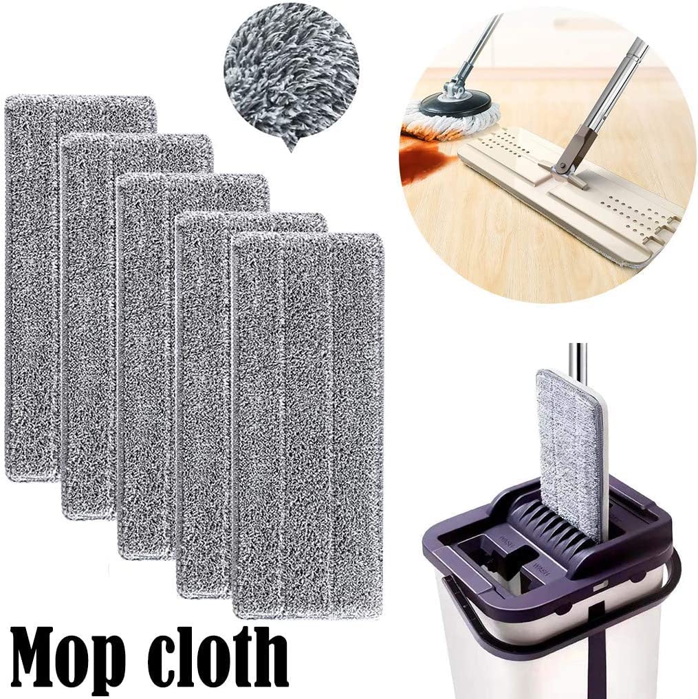 Mop Eimer System, cubo + Mopp + 2 trapos, Mopp Set Mop Saugstarke Rotationseimer Acero inoxidable Wischmop Flexibles Wischmopp Rotations Teleskopstiel Putzset 360°Drehbar Bodenwischer, E:10 Lappen
