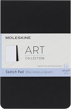 Moleskine Art Sketch Pad, Soft Cover, Pocket 3.5" x 5.5" Plain/Blank, Black, 48 Pages