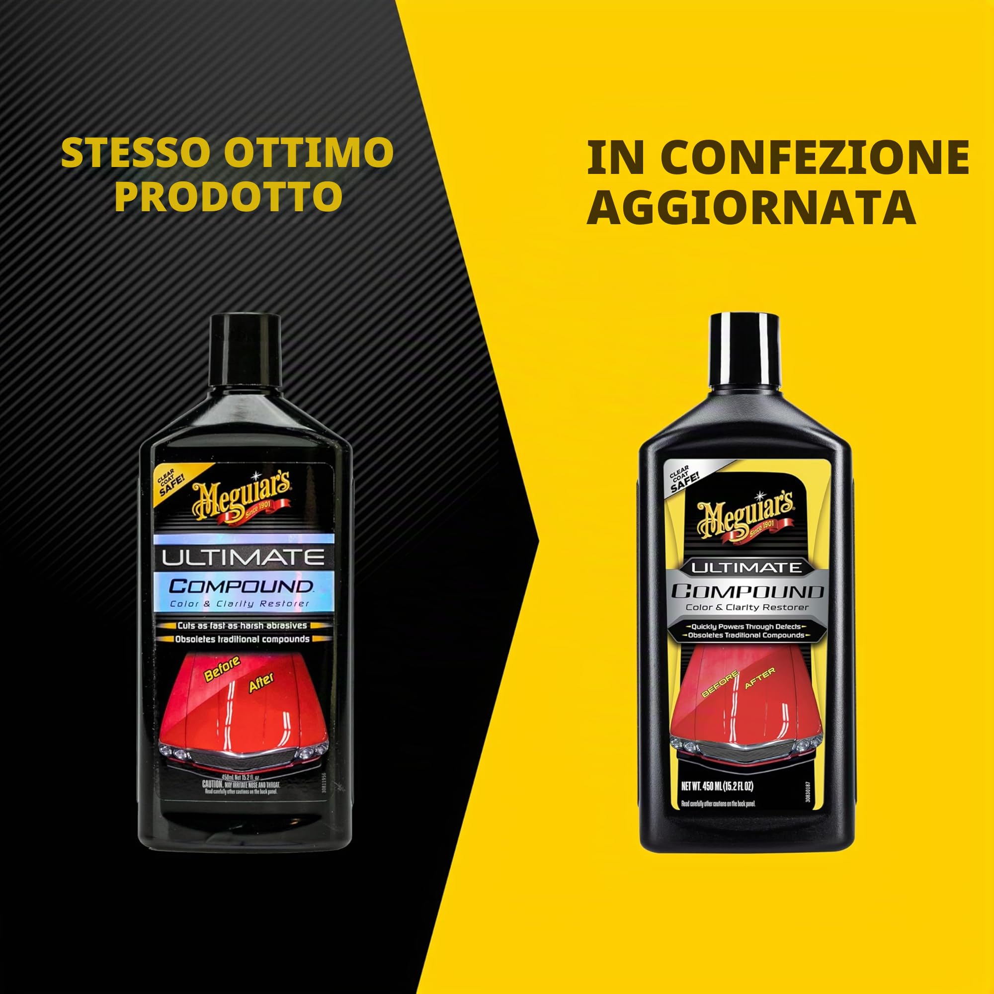 MEGUIAR'S G17216EU Ultimate Compound - Pulizia Auto - Tecnologia Micro-Abrasiva Rimuovi Graffi, Macchie, Swirl, Sicuro su Tutti i Tipi di Finitura - 450 ml