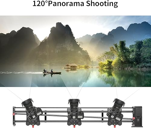 Miniatura 5 de GVM - Deslizador motorizado de cámara de 48 pulgadas, aplicación profesional de fibra de carbono Dolly Rail Slider, lapso de tiempo motorizado y