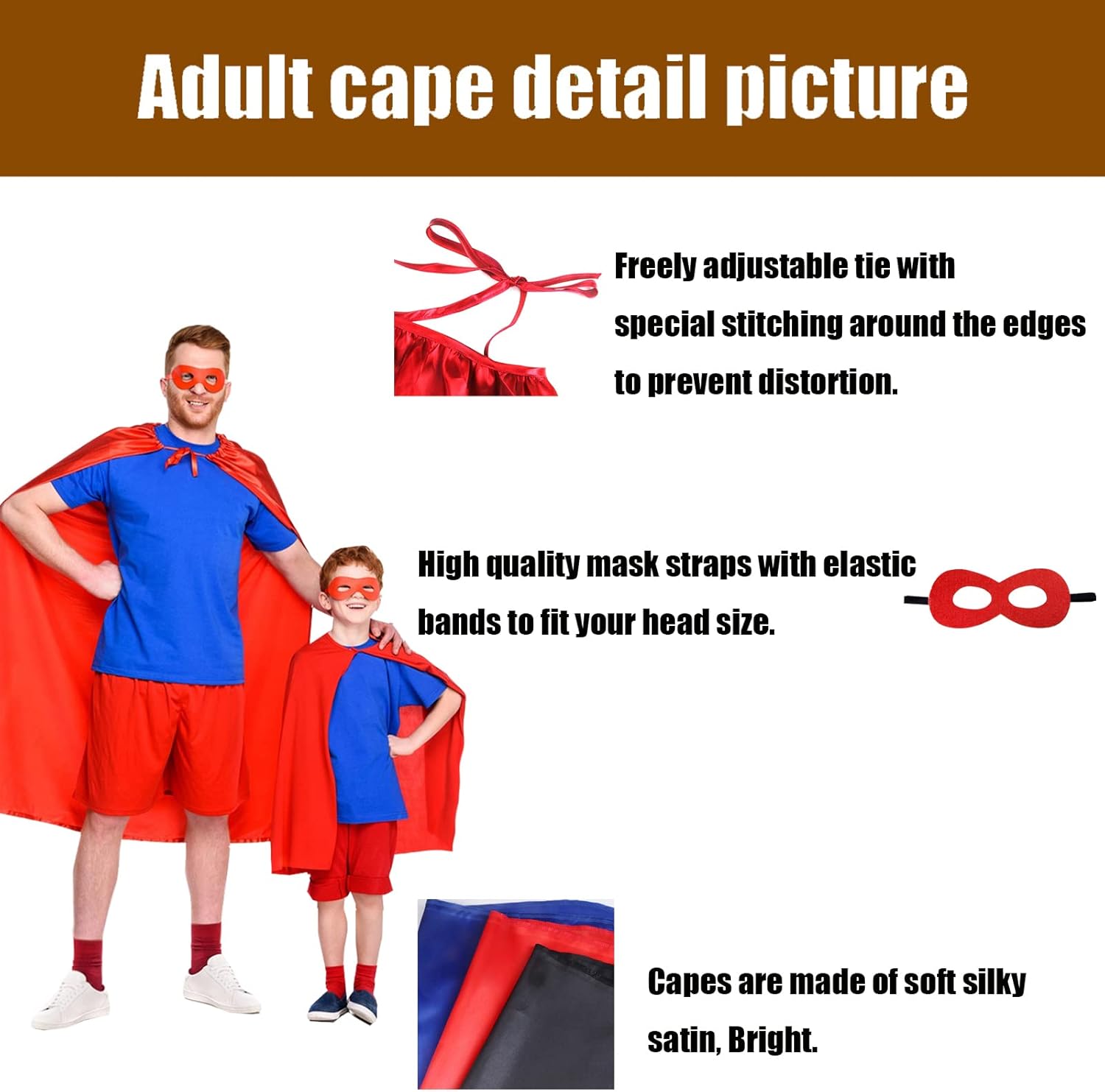 Maklulu Adult Superhero Capes and Masks - Halloween Vampire Cape Superhero Party Capes - Image 4