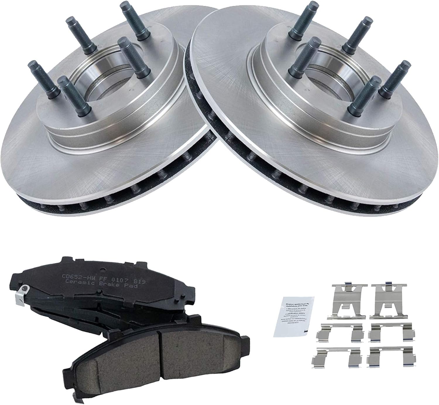 TRQ Front Brake Pad & Rotor Kit Brake Pads Brake Rotor Ceramic Compatible with 1995-1997 Ford Ranger 1995-1996 Mazda B3000 B4000