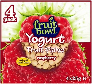 Fruit Bowl Fruit Flakes Raspberry with a Yogurt Coating (4x25g) - Pack of 2