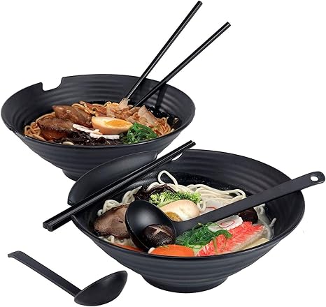 Amazon Co Jp 6個入りラーメン丼セット 和風ラーメン丼 おたまスプーン 箸 マットブラックメラミン 37オンスラーメン大ラーメン フォー 韓国麺 ホーム キッチン Amazon Co Jp 6個入りラーメン丼セット 和風ラーメン丼 おたまスプーン 箸 マットブラックメラミン 37オンスラーメン大ラーメン フォー 韓国麺 ホーム キッチン