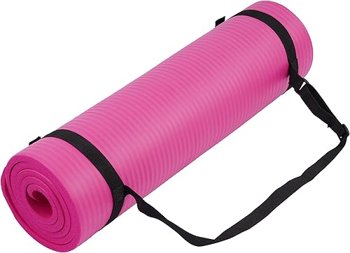 Miniatura 11 de Fitvids Tapete de yoga de 1/2 pulgada, extra grueso, de alta densidad, antidesgarros, con correa de transporte, adecuado para varios ejercicios de