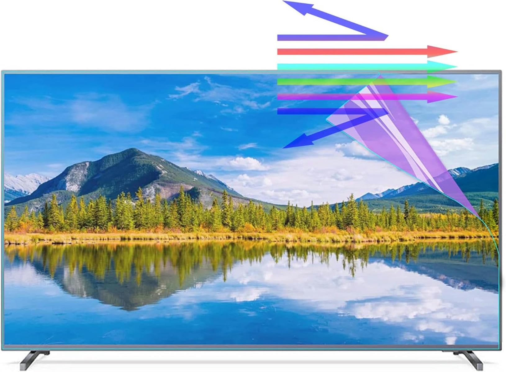 SBJKLYRN TV screen protector film, 32-75 Inch Anti-Scratch Screen Protector, Blocking Blue Light Filter Film, for LCD LED 4K OLED QLED HDTV(60in 1338x756mm)