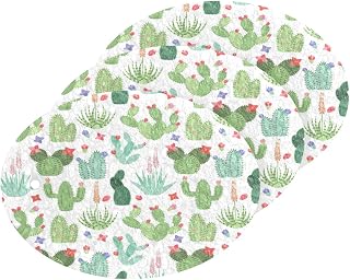 Cactus Succulents Pink Flower Kitchen Sponges Cleaning Dish Sponges Non-Scratch Natural Scrubber Sponge for Kitchen Bathroom Cars, pack of 3