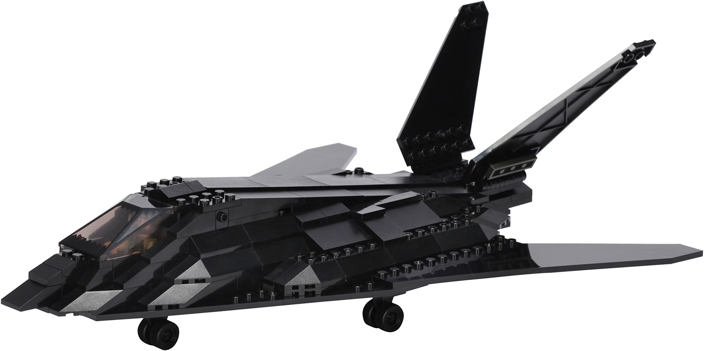 Ultimate Soldier Stealth Fighter Jet Military Building Kit, Black